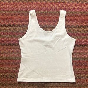VTG ANCHOR BLUE WHITE BASIC COTTON STRETCH TANK